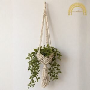 macrame single pocket planter hanger