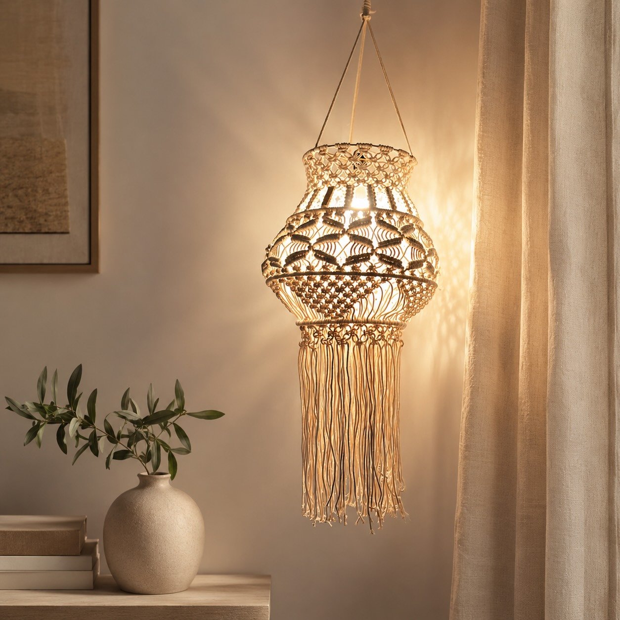 macramé hanging lamp macramé hanging lamp