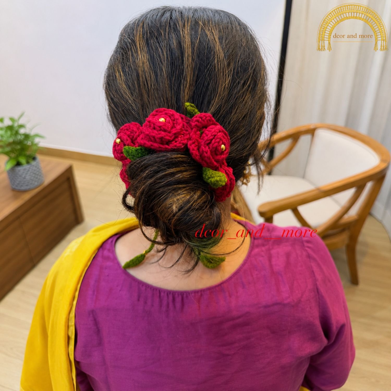 crochet rose gajra (2) crochet rose gajra (2)