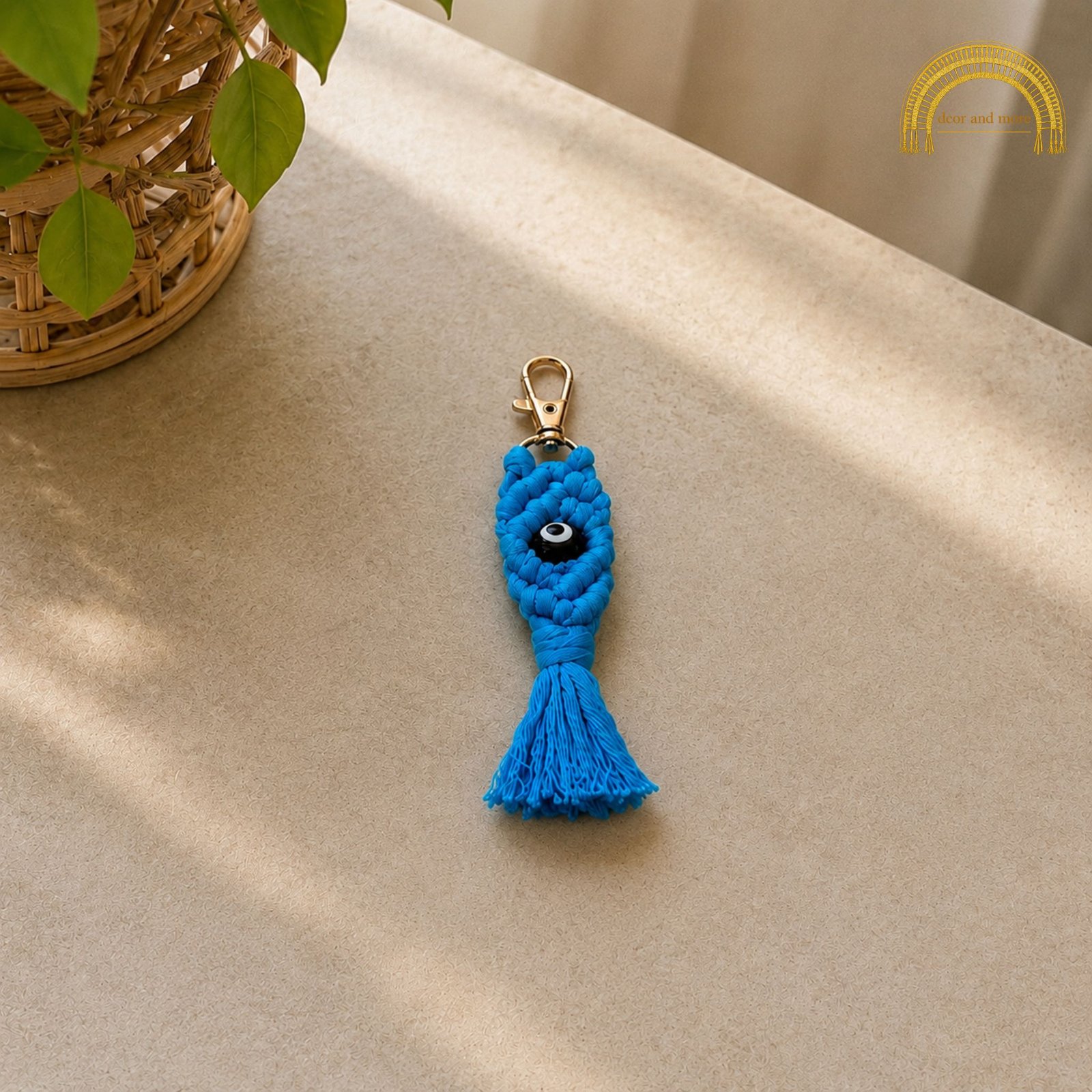 evil eye macramé tassel keychain evil eye macramé tassel keychain