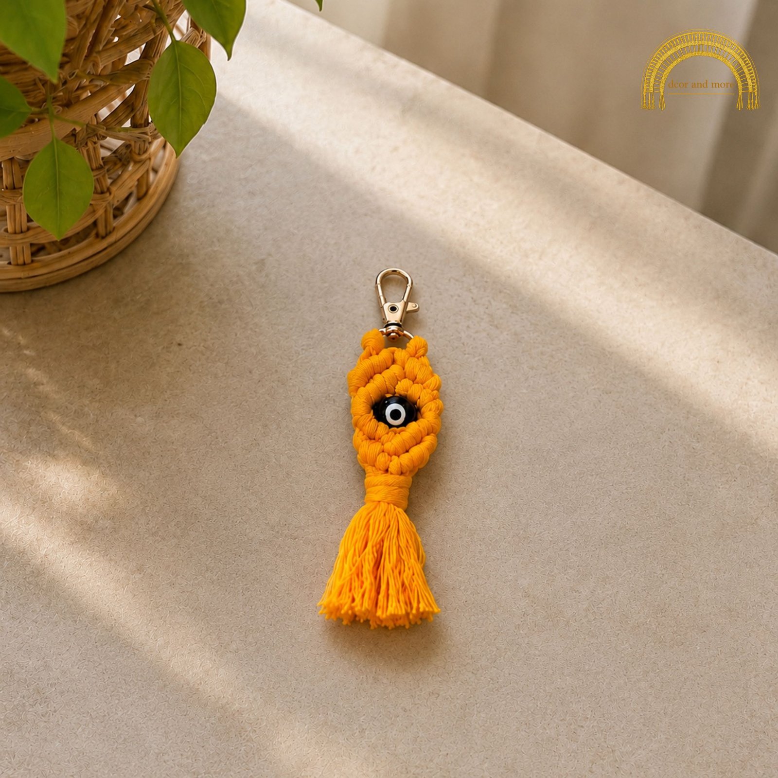 evil eye macramé tassel keychain evil eye macramé tassel keychain