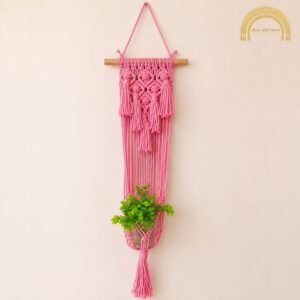 rope plant 2 hanger pink