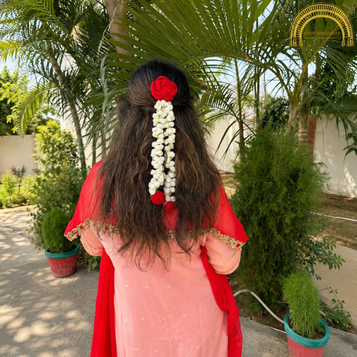 rose with mogra crochet gajra rose with mogra crochet gajra