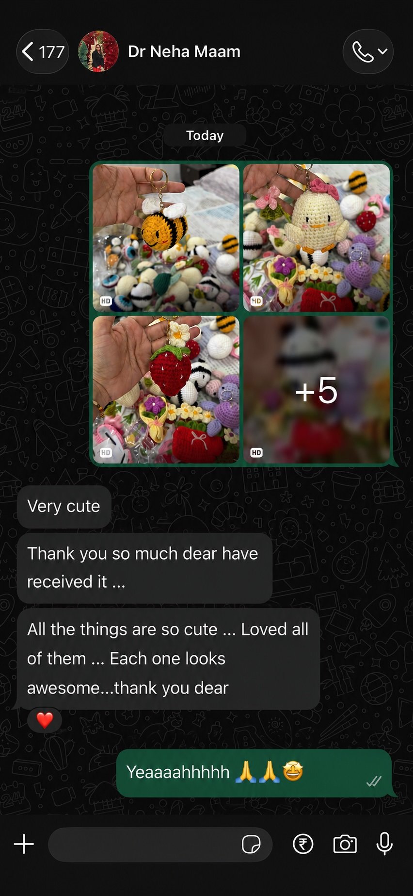 Customer review for handmade crochet keepsakes