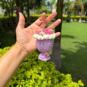 crochet bouquet keychain