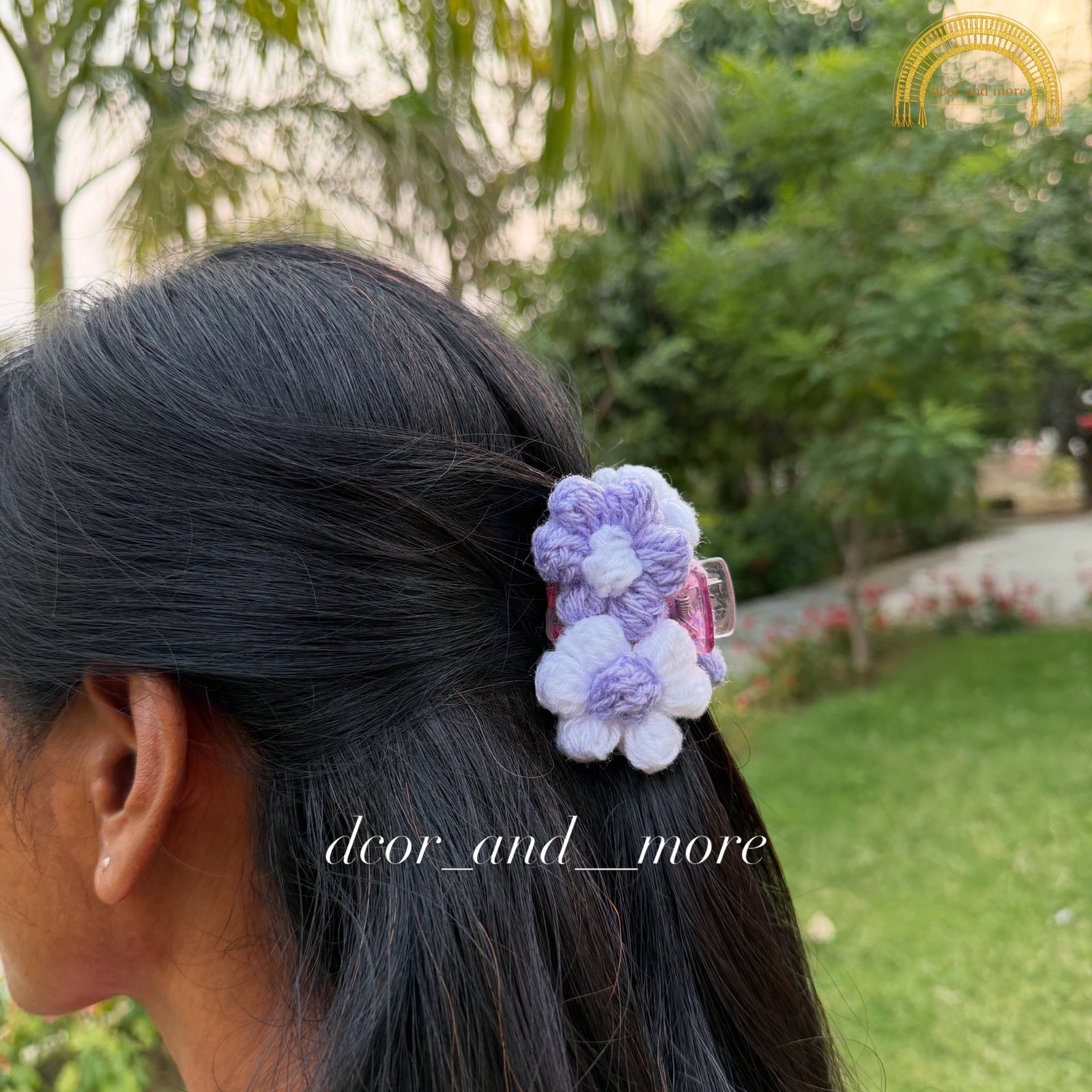 crochet claw clips double flower crochet claw clips double flower