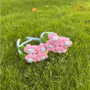 crochet flower hair bands blush pink