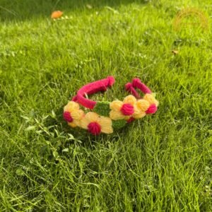 crochet flower hair bands marigold
