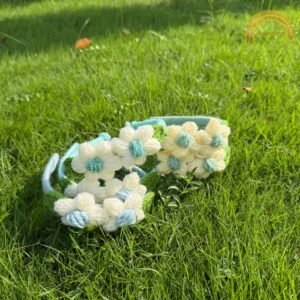 crochet flower hair bands mint green