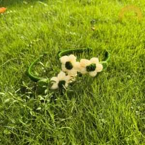 crochet flower hair bands yellow