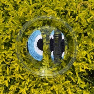 crochet clutcher evil eye charm