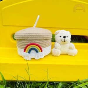 rainbow basket beige
