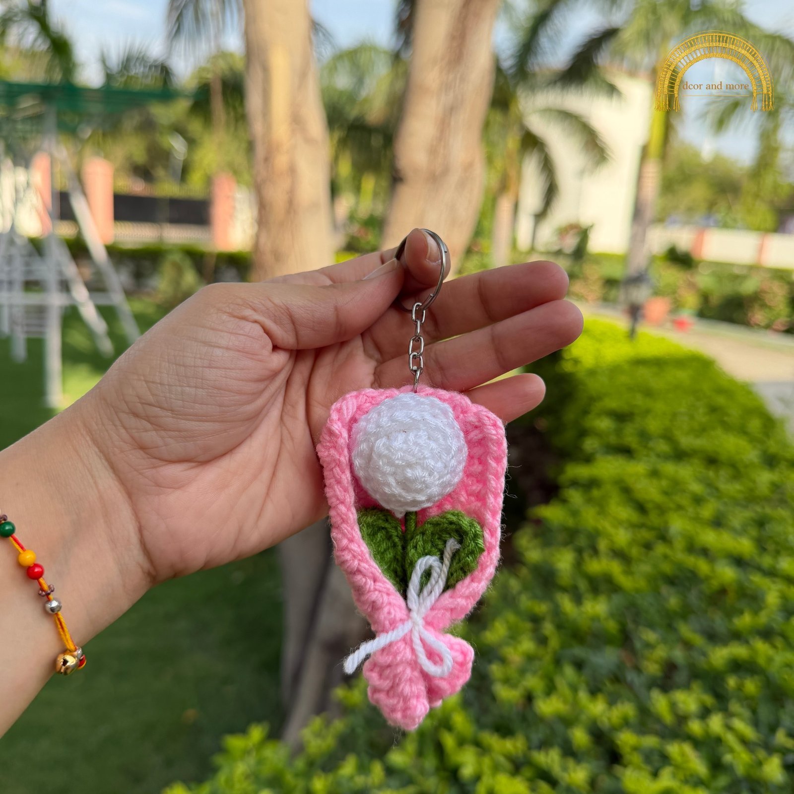 single flower bouquet crochet keychain single flower bouquet crochet keychain