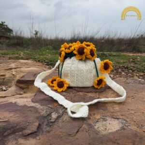 sunflower crochet potli