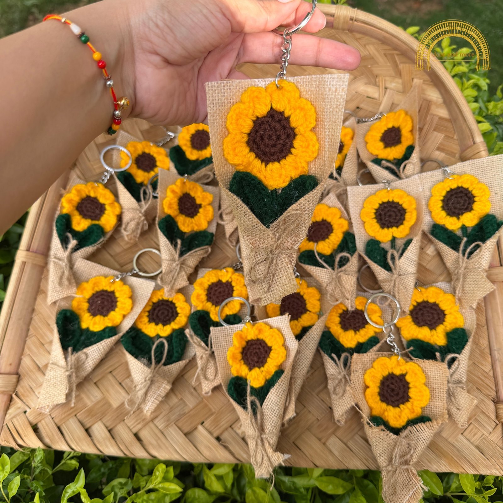 sunflower jute wrapped bouquet keychain sunflower jute wrapped bouquet keychain