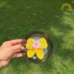 Yellow with Pink Flower