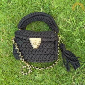 black yarn bag