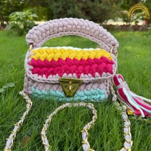 rainbow yarn bag