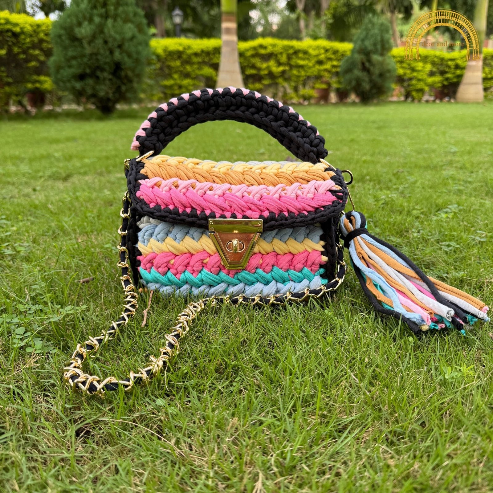 Black Rainbow Yarn Bag 97