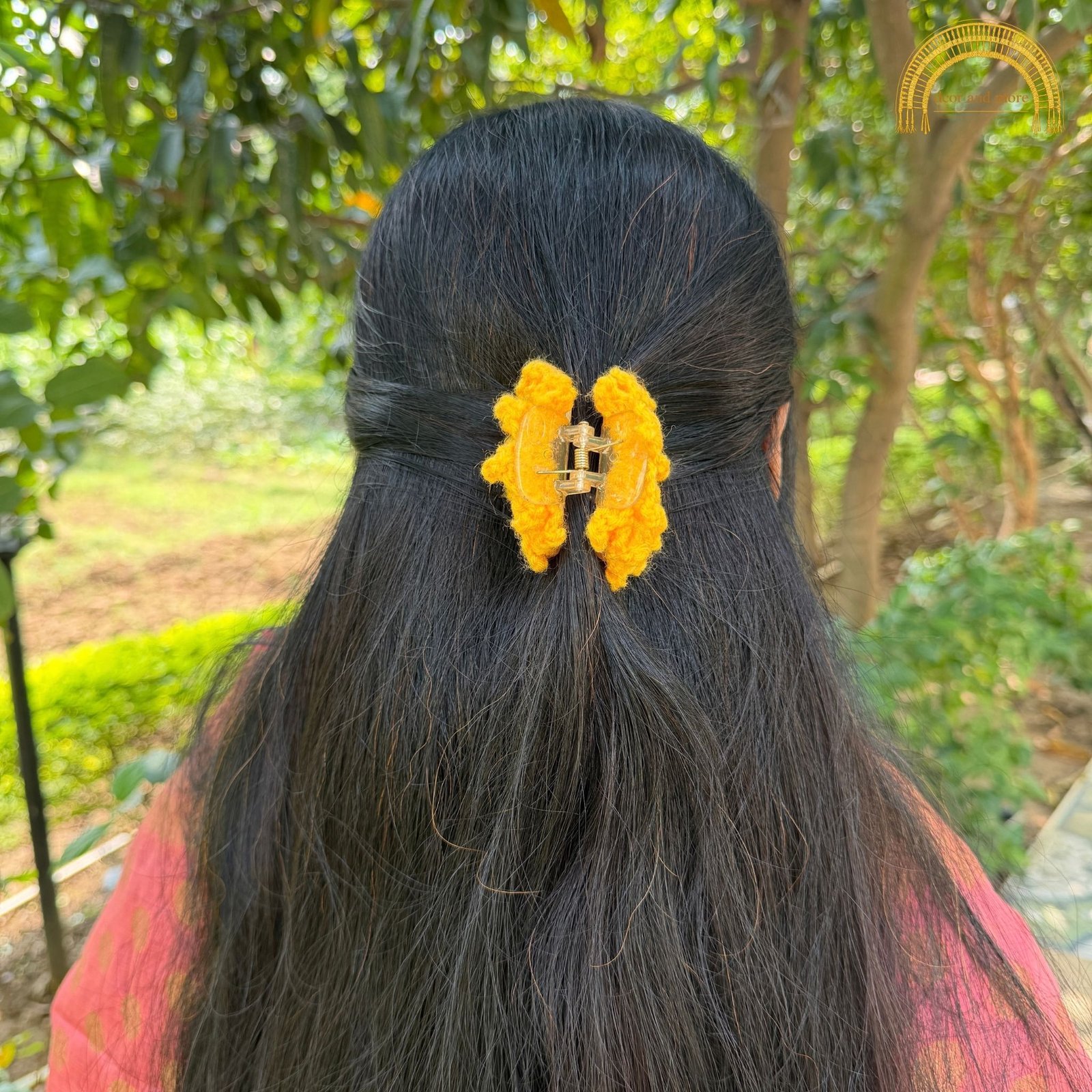Crochet Sunflower Claw Clip - Classic Sunflower (2) classic sunflower 2