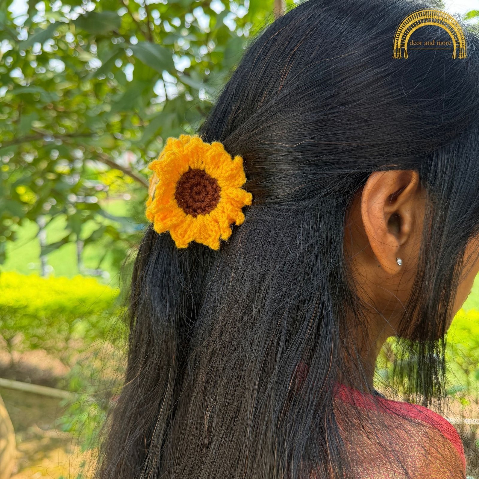 Crochet Sunflower Claw Clip - Classic Sunflower classic sunflower