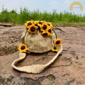 sunflower crochet potli beige