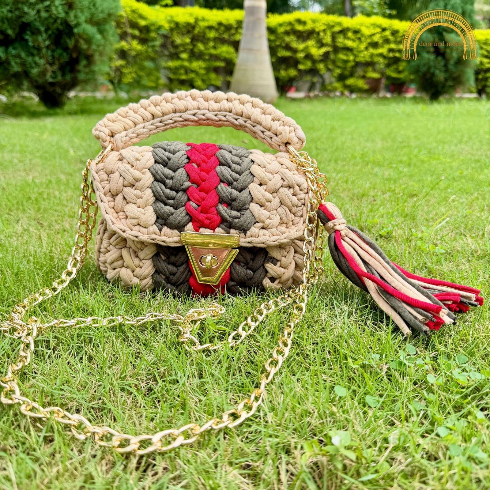 The Uptown Stripe Bag yarn bag