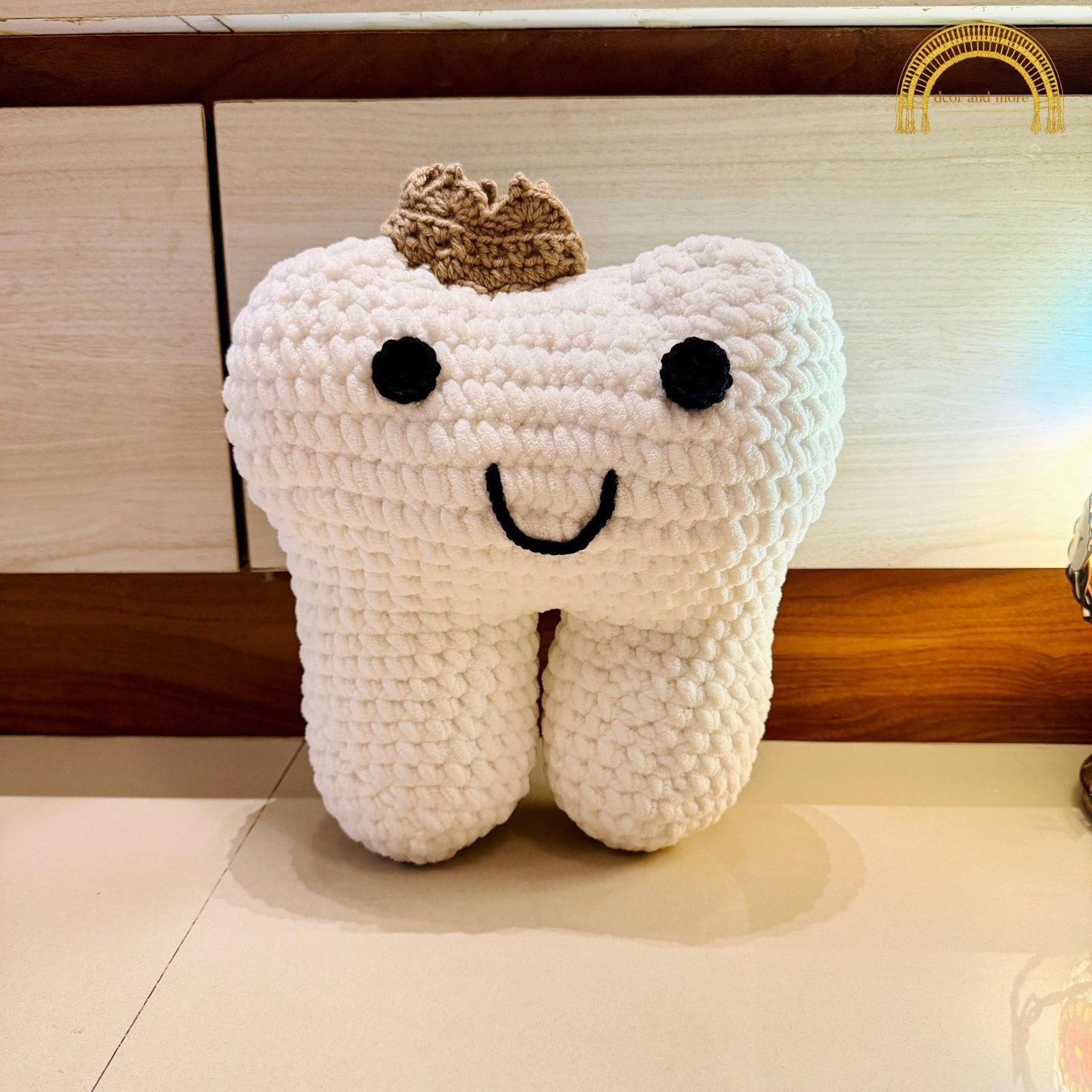 Crochet Tooth Plushie - With Crown tooth plushies with crown