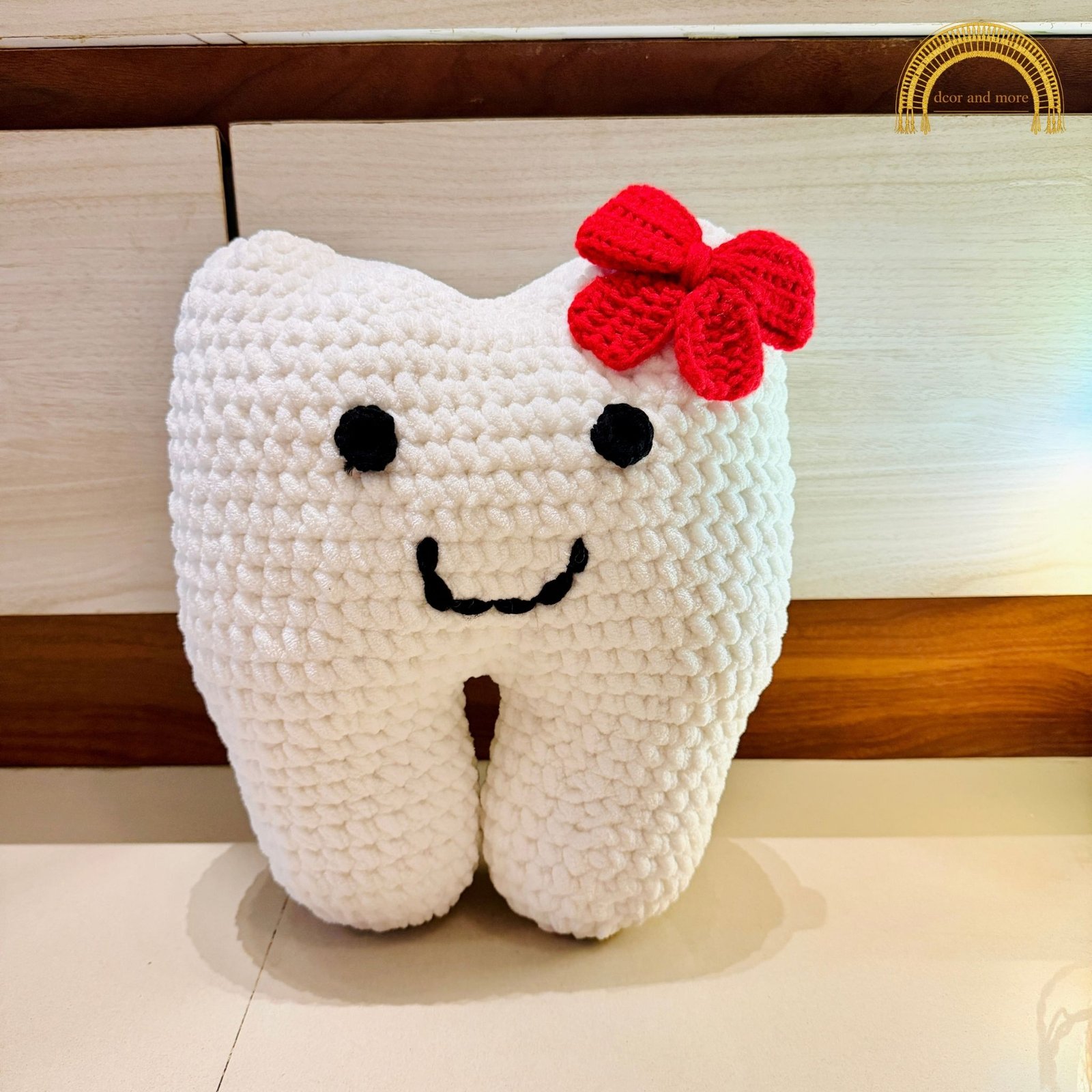 Crochet Tooth Plushie - With Bow tooth plushies with bow