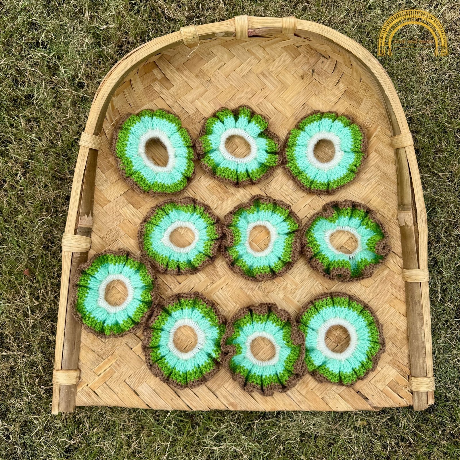 Kiwi Crochet Scrunchie kiwi scrunchie